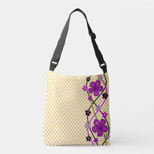 Stippen en Orchideeën Crossbody Tas (Voorkant)
