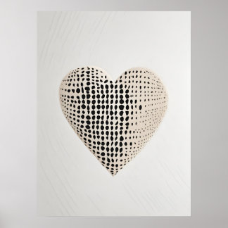 Stippen en Polka Heart Design Artprint Poster