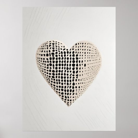 Stippen en Polka Heart Design Artprint Poster (Voorkant)