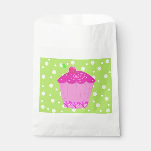 Stippen en Roze Cupcake Bedankzakje (Voorkant)