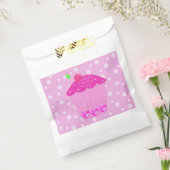 Stippen en Roze Cupcake Bedankzakje (Gezegeld)