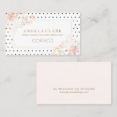 Stippen en roze Waterverf bloesems Visitekaartje (Voorkant / Achterkant)