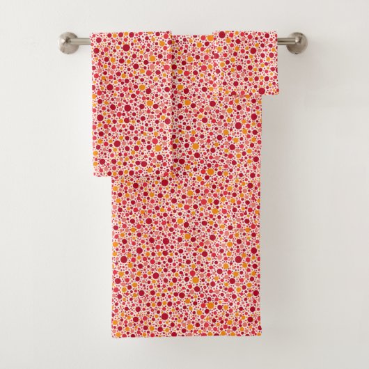 Stippen en Spots Red Towel Set Bad Handdoek (Insitu)
