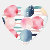 Stippen en strepen 10 hart sticker (Voorkant)