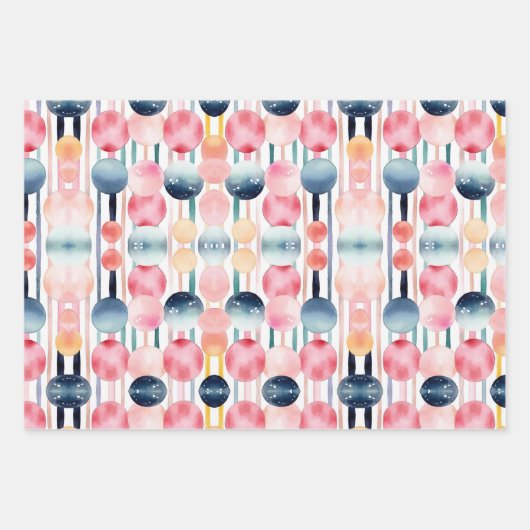 Stippen en strepen 10 inpakpapier vel (Voorkant)