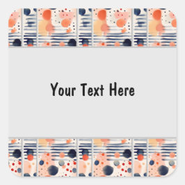 Stippen en Strepen 14 Vierkante Sticker