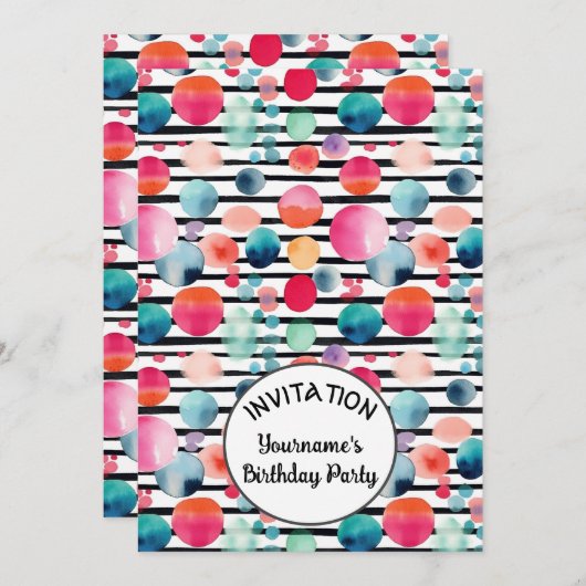 Stippen en Strepen 1 Aangepaste naam Kaart (Voorkant / Achterkant)