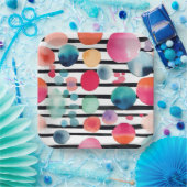 Stippen en strepen 1 papieren bordje (Feest)