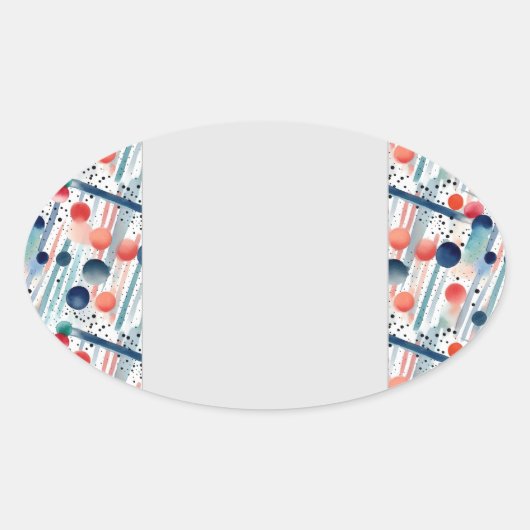 Stippen en strepen 22 ovale sticker (Voorkant)