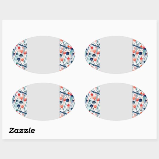 Stippen en strepen 22 ovale sticker (Vel)