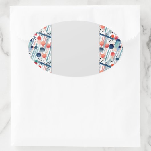 Stippen en strepen 22 ovale sticker (Tas)