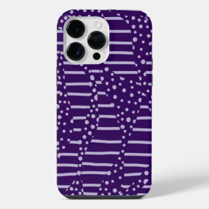 Stippen en Strepen 2 - Paars iPhone 14 Pro Max Hoesje