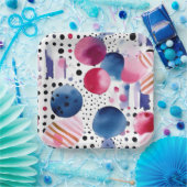 Stippen en strepen 2 papieren bordje (Feest)