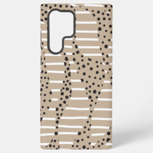 Stippen en Strepen 2 - Taupe, Zwart en Wit Samsung Galaxy Hoesje
