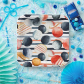 Stippen en strepen 3 papieren bordje (Feest)