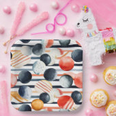 Stippen en strepen 3 papieren bordje (Feest)