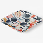 Stippen en strepen 3 papieren bordje (Gebogen)