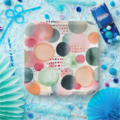 Stippen en strepen 4 papieren bordje (Feest)