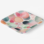 Stippen en strepen 4 papieren bordje (Gebogen)