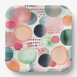 Stippen en strepen 4 papieren bordje