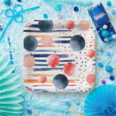 Stippen en strepen 5 papieren bordje (Feest)