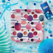 Stippen en strepen 6 papieren bordje (Feest)