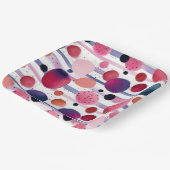 Stippen en strepen 6 papieren bordje (Gebogen)