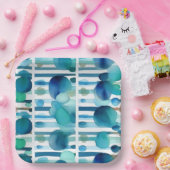 Stippen en strepen 7 papieren bordje (Feest)