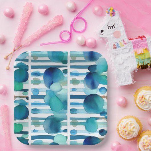 Stippen en strepen 7 papieren bordje (Feest)