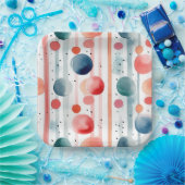 Stippen en strepen 8 papieren bordje (Feest)