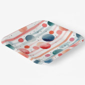 Stippen en strepen 8 papieren bordje (Gebogen)