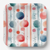 Stippen en strepen 8 papieren bordje (Voorkant)