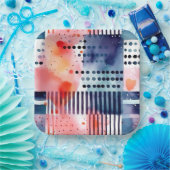 Stippen en strepen 9 papieren bordje (Feest)