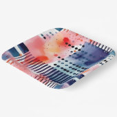 Stippen en strepen 9 papieren bordje (Gebogen)