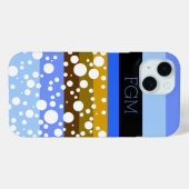 stippen en strepen, aangepaste initialen Case-Mate iPhone case (Achterkant (horizontaal))