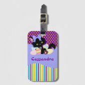 Stippen en stripes van zwarte keuken en paaseieren bagagelabel (Voorkant (verticaal))