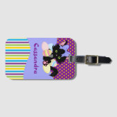 Stippen en stripes van zwarte keuken en paaseieren bagagelabel (Voorkant (horizontaal))