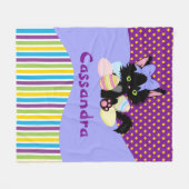 Stippen en stripes van zwarte keuken en paaseieren fleece deken (Voorkant (Horizontaal))