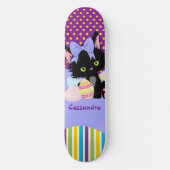Stippen en stripes van zwarte keuken en paaseieren persoonlijk skateboard (Voorkant)