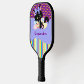 Stippen en stripes van zwarte keuken en paaseieren pickleball paddle (Links)