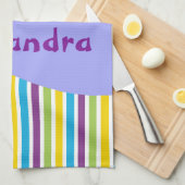 Stippen en stripes van zwarte keuken en paaseieren theedoek (Quarter Fold)