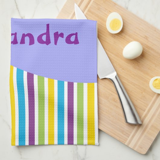 Stippen en stripes van zwarte keuken en paaseieren theedoek (Quarter Fold)