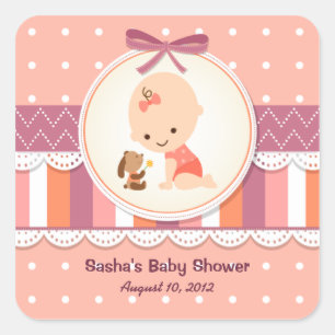 Stippen en strips Baby shower Etiketten stickers
