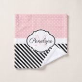 Stippen en strips bad handdoek (Wasdoekje)