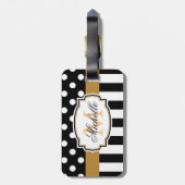 Stippen en strips bagagelabel (Achterkant verticaal)