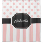 Stippen en strips douchegordijn (Voorkant)