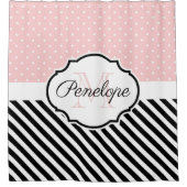 Stippen en strips douchegordijn (Voorkant)