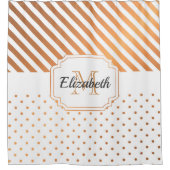 Stippen en strips douchegordijn (Voorkant)