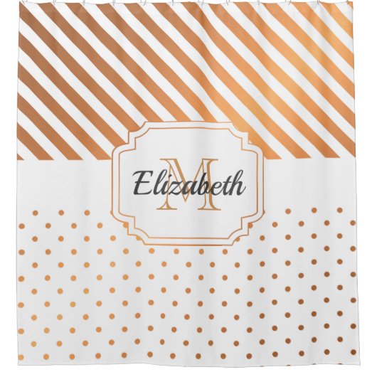 Stippen en strips douchegordijn (Voorkant)