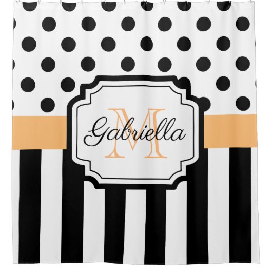Stippen en strips douchegordijn (Voorkant)